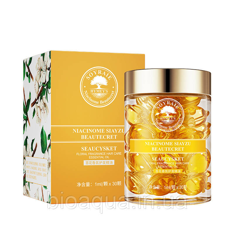 Капсули для волосся Soyraie Hymeys Floral Oil з екстрактом мінірального мастила (30 капсул)