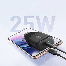 Зарядний пристрій (зарядка) для телефону ANKER PowerPort 25W Type-C Чорний (A2058G11), фото 5