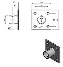 Фланець Bunte для відкидної опори 40703, фото 2