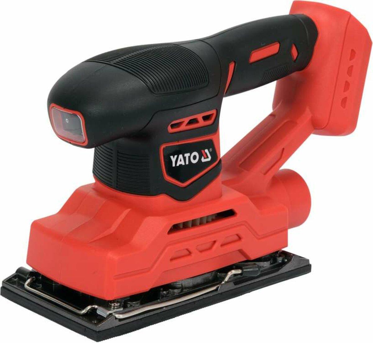 Шліфмашина вібраційна акумуляторна YATO : 18В, 90х187 мм(БЕЗ АКУМУЛЯТОРА)