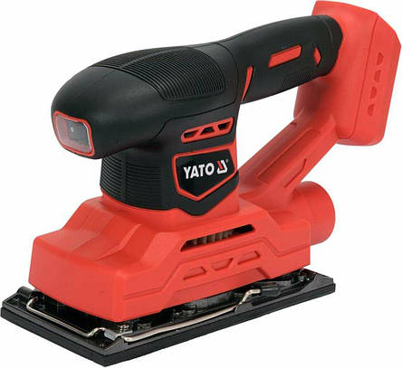 Шліфмашина вібраційна акумуляторна YATO : 18В, 90х187 мм(БЕЗ АКУМУЛЯТОРА), фото 1