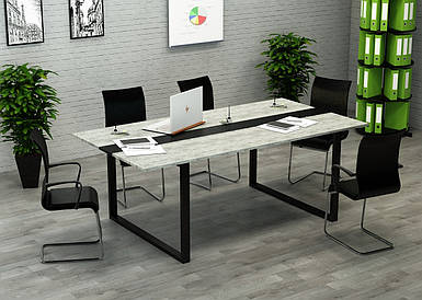 Офісний стіл для переговорів КСЛА-1/18 (2100x11x750) Дуб Крафт білий Гама стиль