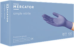Рукавички нітрілові Mercator Nitrile блакитні без пудри розмір M
