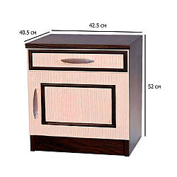 Комплект тумб приліжкових 2шт з шухлядою та дверцятами Кім 42.5 см венге магія та дуб молочний