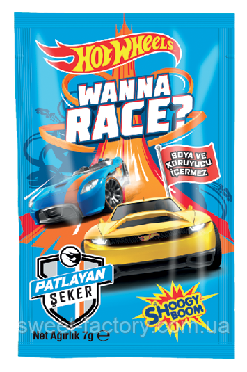 Стріляючий цукор Popping Candy Hot Wheels Fruity 7g, фото 1