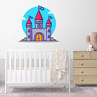 Виниловая интерьерная наклейка декор на стену и обои в детскую комнату "Замок" с оракала