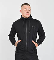 Чоловіча кофта на замку Puma чорний + червоний