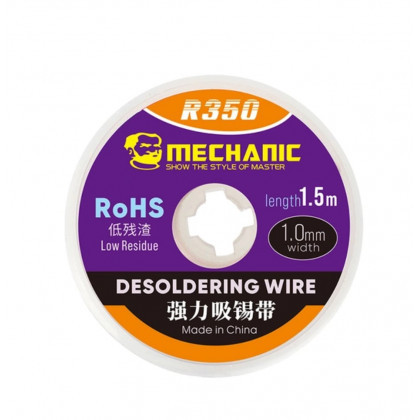 Обплетення для зняття припою Mechanic R350 1015, довжина: 1.5 m, ширина: 1.0 mm