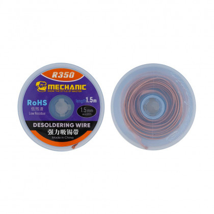 Обплетення для зняття припою Mechanic R350 1015, довжина: 1.5 m, ширина: 1.5 mm