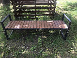 Садові меблі стіл і лавки Лофт з металу "Лондон" 200* 75*75, фото 4