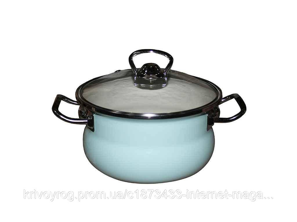 Каструля ем. 1,5л циліндрично-сферична Бірюзовий (I83808) ТМ IDILIA, фото 1