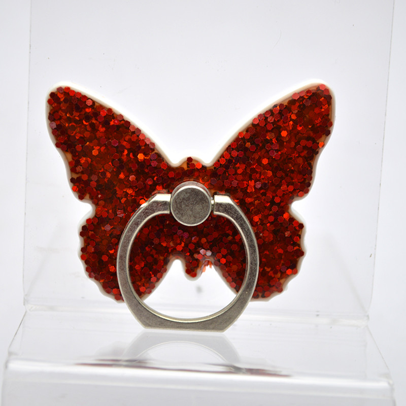 Універсальний тримач для телефона PopSocket (попсокет) Butterfly з кільцем Червоний