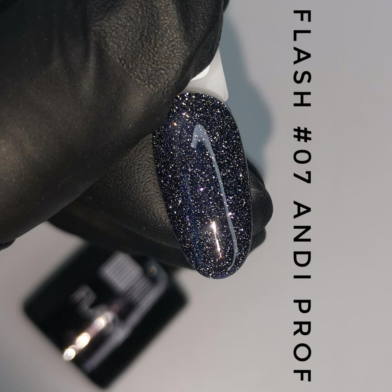 Світловідбиваючий гель-лак Flash №07 Andi Prof , 8мл.