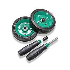 Колесо двойной для преса (ролик гімнастичний) на підшипнику посилений, фото 3