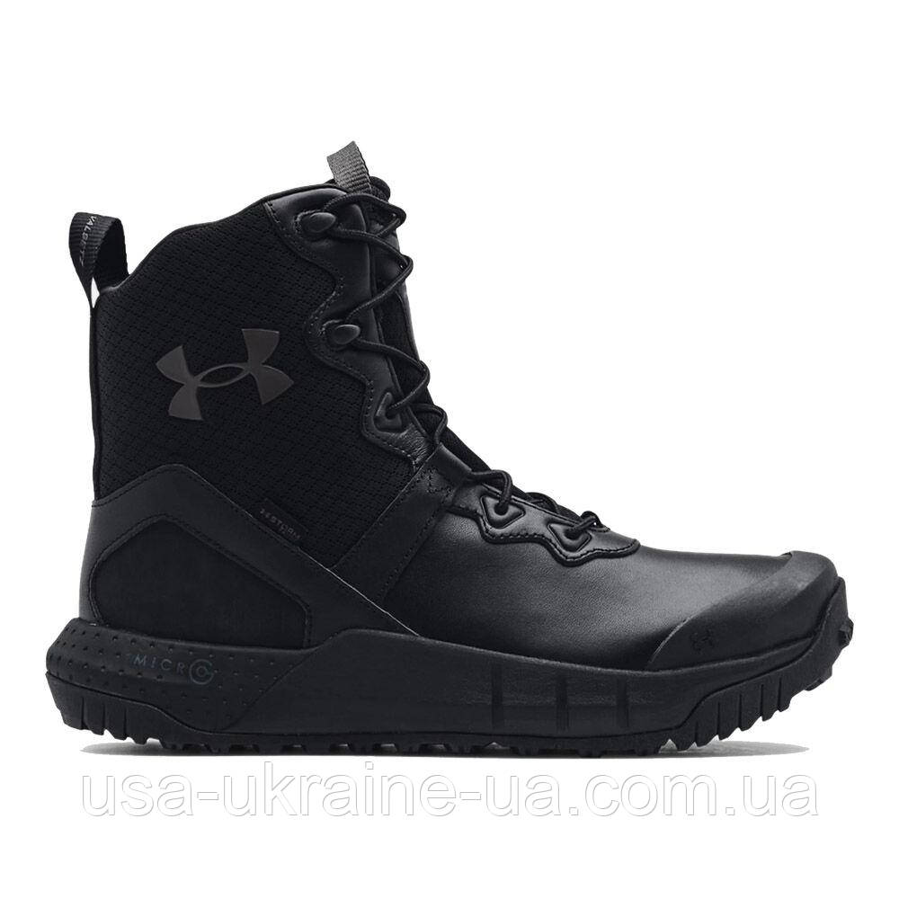 Тактичні шкіряні водонепроникні черевики UNDER ARMOUR UA MICRO G VALSETZ чорні, фото 1