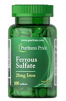 Puritan's Pride Ferrous Sulfate Iron 28 mg 100 tab