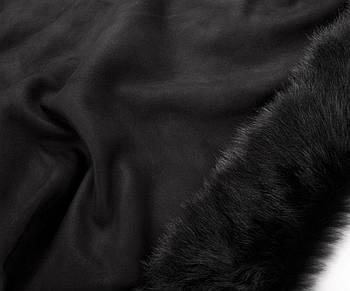 Хутро для дублянки Тоскана замша чорна т/т