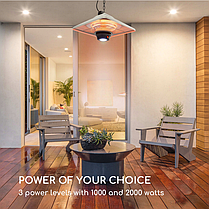 Інфрачервоний обігрівач Blumenfeldt Heat Square 2000 Вт 60,5 див, фото 5