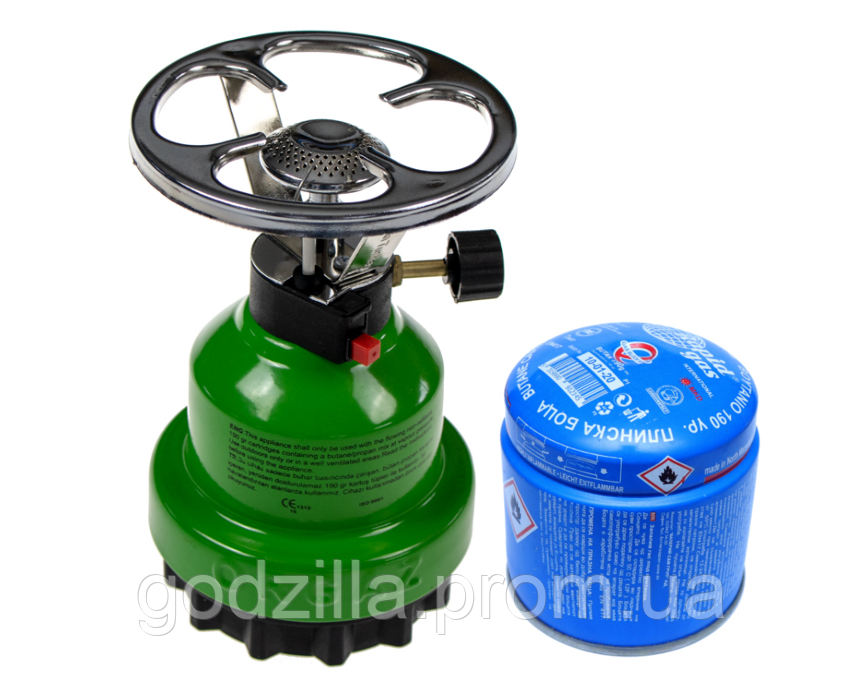 ТУРИСТИЧНА ГАЗОВА ПЛИТА З П'ЄЗОПАЛЮВАЛЬНИКОМ НА КАРТРИДЖ 190 ГР CK-190, фото 1