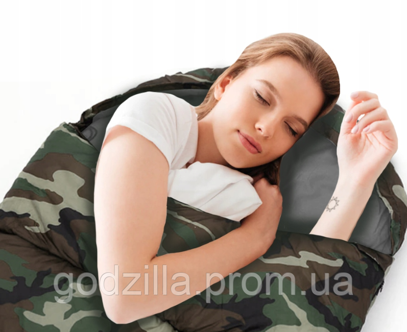Дорожній спальний мішок Army Green 210x75 см, фото 1