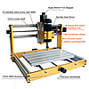 Гравер CNC 3018 PLUS фрезер ЧПУ верстат 500W + лазер 5500 мВт, фото 2