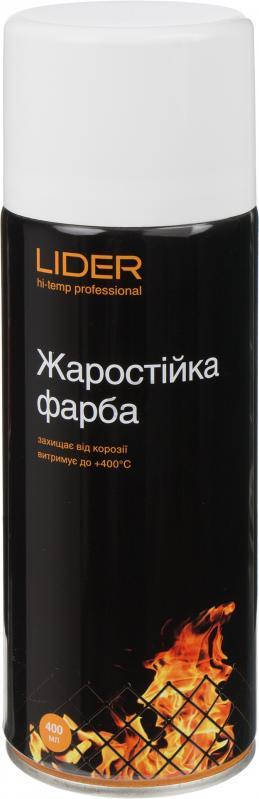 Емаль SLIDER аерозольна жаростійка білий мат 400 мл
