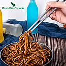 Палички для їжі суші, локшини титанові, багаторазові Boundless Voyage 230 мм, фото 9