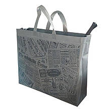Сумка-шоппер ECOBag №30 Газета на блискавці 41х35х12 см сіра