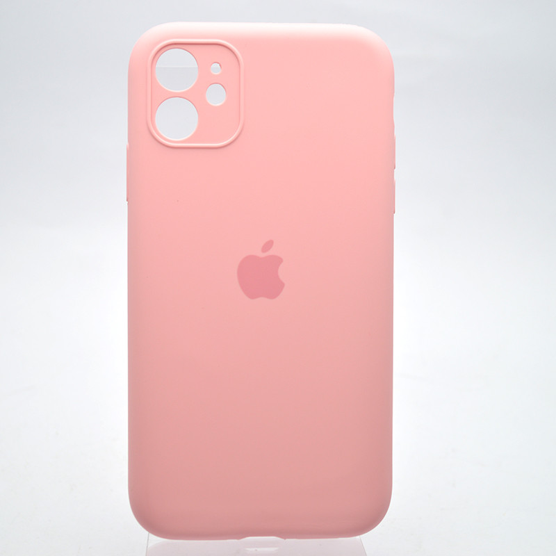 Чохол накладка Silicon case Full Camera для iPhone 11 Рожевий, фото 1