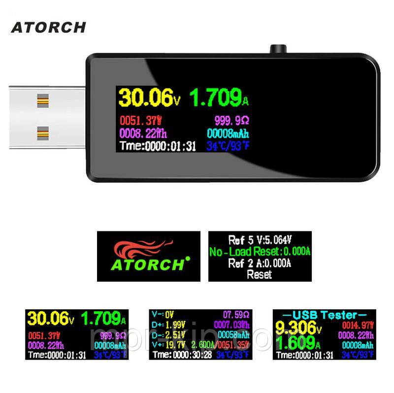 USB-тестер Atorch U96 13-в-1. Цифровой вольтметр, амперметр: продажа ...
