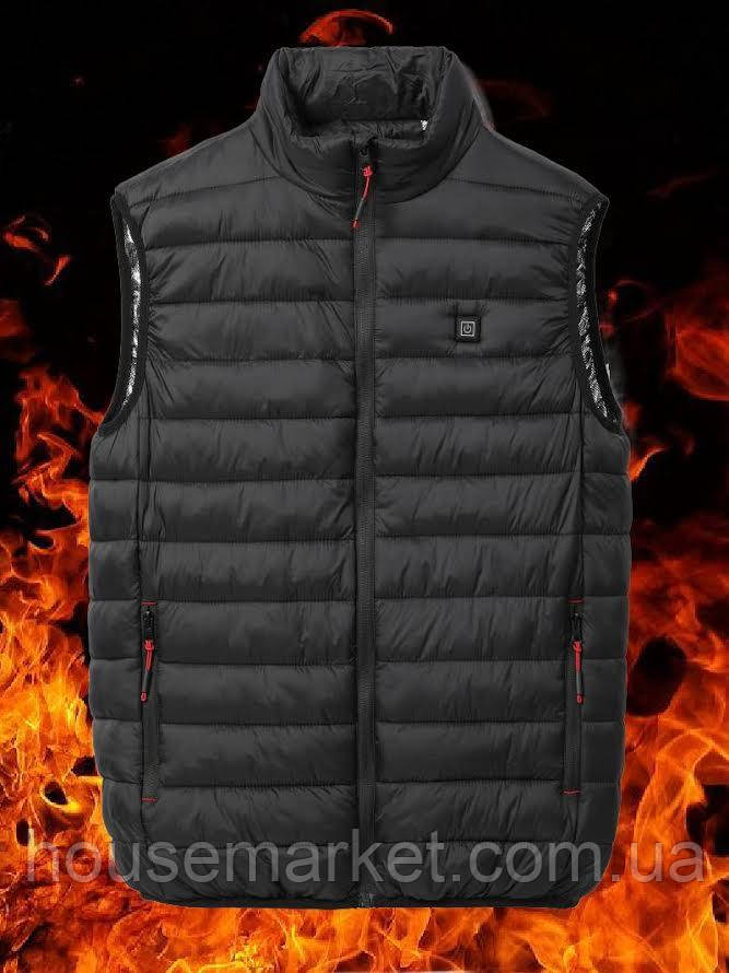 Жилетка з підігрівом від PowerBank для туризму, бурбалки, реактивного відпочинку розмір М-L - фото 1 - id-p1677437727