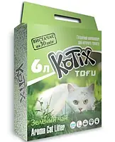 KOTIX TOFU Green Tea Котикс ТОФУ соевый наполнитель для кошек с ароматом зеленого чая , 6 л