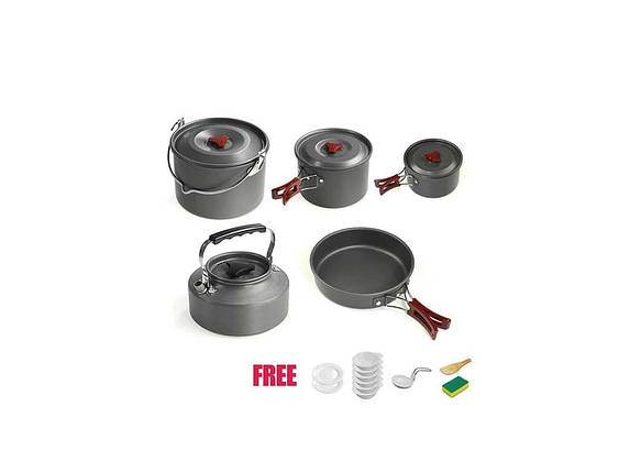 Набір туристичного посуду Cooking Set DS-309 матеріал твердий оксид алюмінію, фото 1