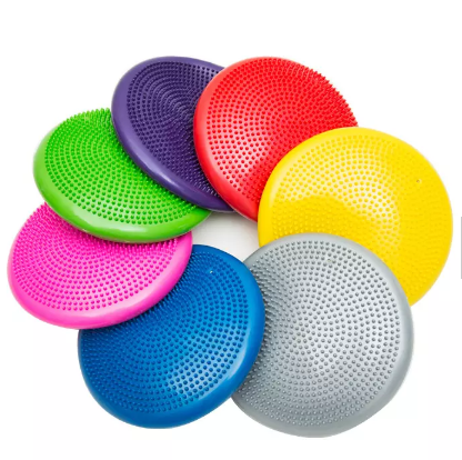 Балансувальна подушка масажна надувна з насосом Ortek d 33см (Різні кольори), фото 1