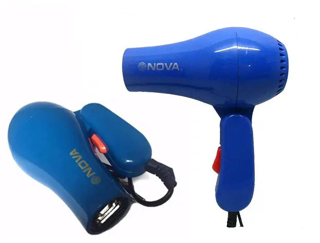 Складаний міні Фен для волосся дорожній 14*16 см Nova 1000W