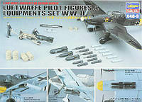 Luftwaffe Pilot Figures & Equipments Set W.W.II 1/48 Hasegawa X48-9