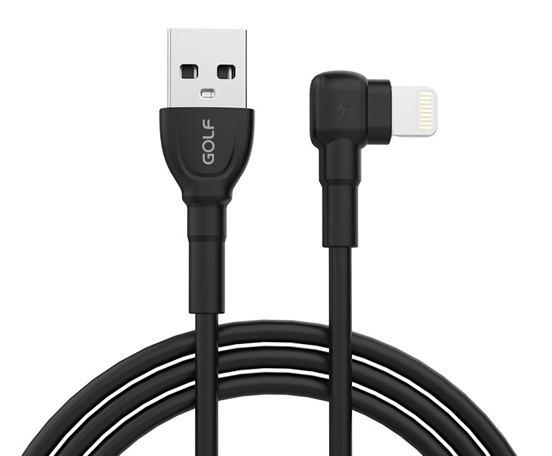 Кабель для iPhone Golf GC-70 USB - Lightning 3А 1 метр Black (90749), фото 1