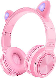 Безпровідні дитячі навушники із вушками Lucky Cat С02 Pink