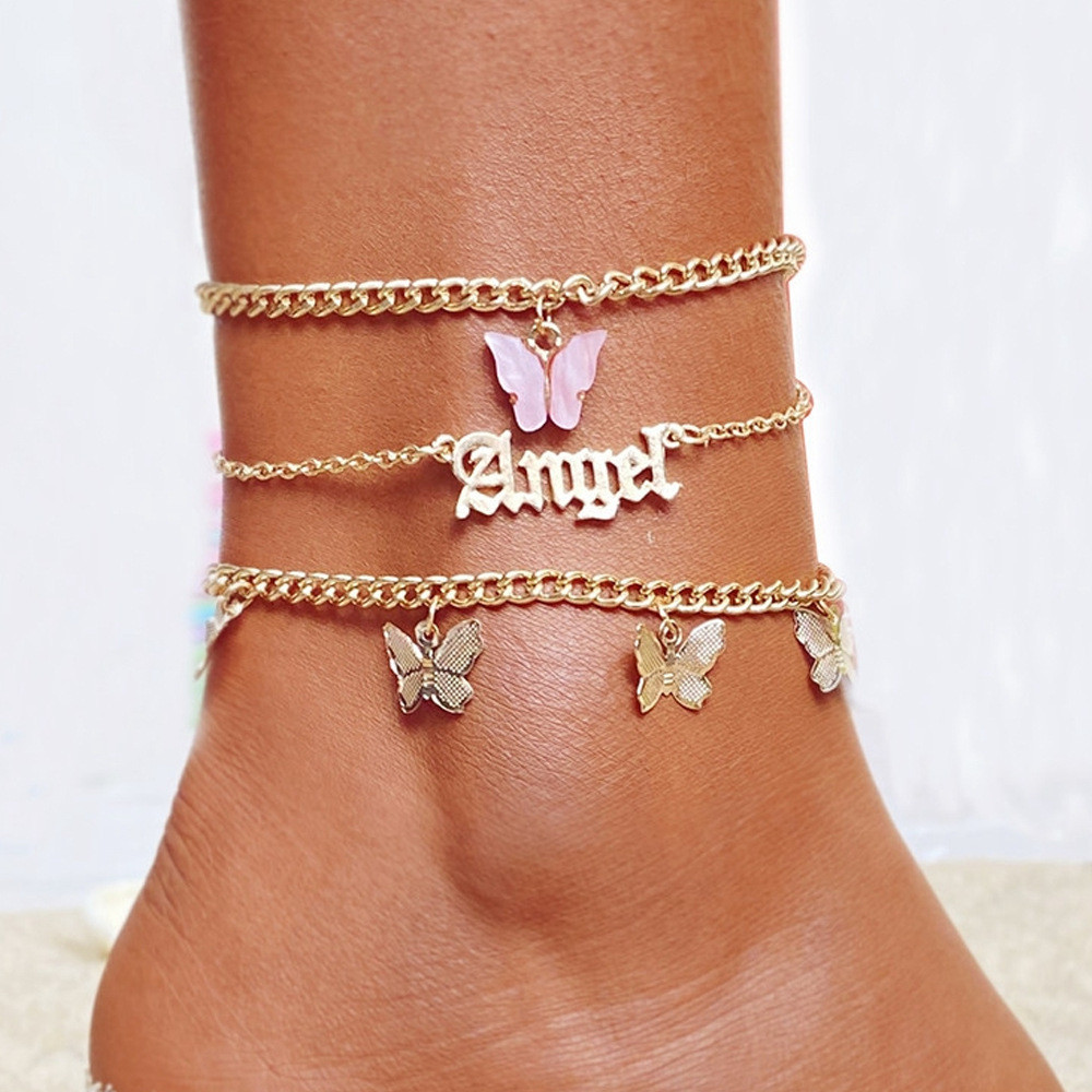 Набір браслетів на ногу Angel 8488 25 см 3 предмети код ID 4419956