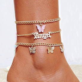 Набір браслетів на ногу Angel 8488 25 см 3 предмети код ID 4419956