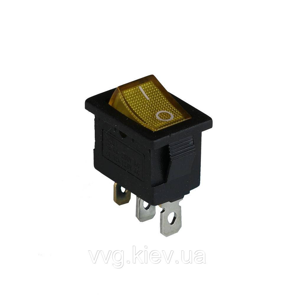 Клавішний перемикач ENERGIO KCD1-2-101N Yl/Bk ON-OFF 1 клавіша з підсвіткою