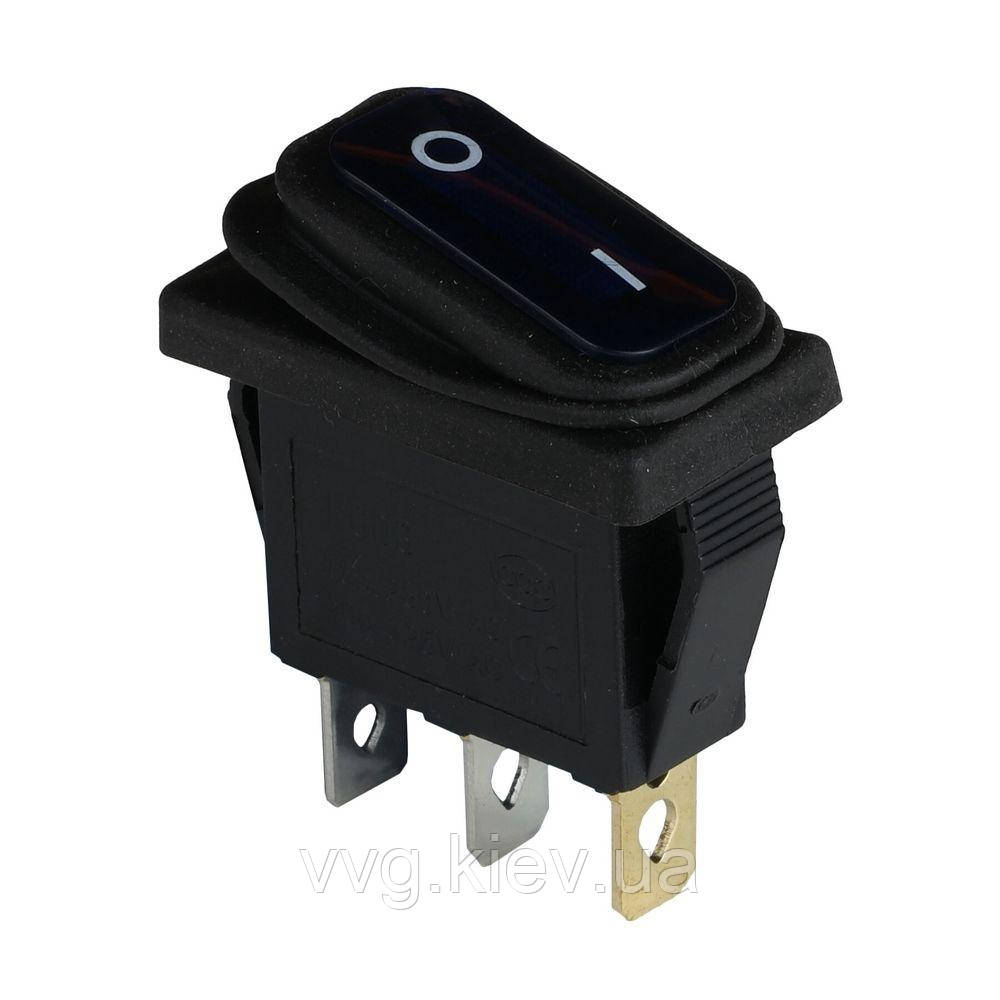 Клавішний перемикач ENERGIO KCD3-101WN Bl/Bk ON-OFF 1 клавіша з підсвіткою IP54