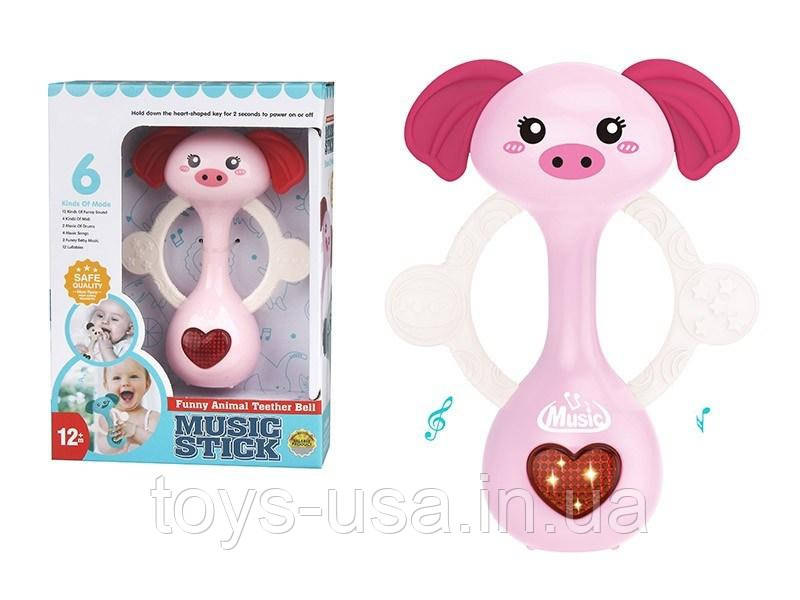 Брязкальце музичне "Funny Animal" СВИНКА арт. SL 83025 /26/27/28, фото 1