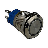 Кнопка металева ENERGIO TYJ19-271 з підсвіткою без фіксації 220В зелена NO+NC (TYJ19-271G)