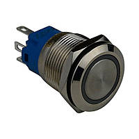 Кнопка металева ENERGIO TYJ19-271 з підсвіткою без фіксації 220В червона NO+NC (TYJ19-271R)