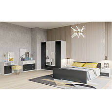Модульна спальня Соня артвуд світлий із вставками антрацит у стилі мінімалізм