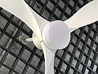 Стельовий вентилятор-світильник 3 лопаті білий d 143см на пульті з реверсом 3000-6000К, фото 3