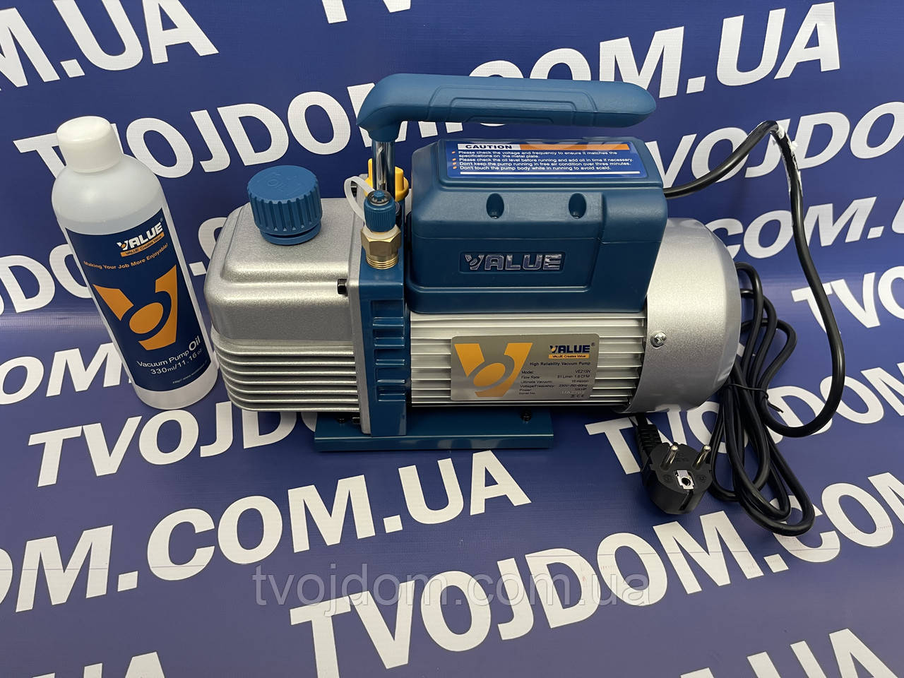 Вакуумний насос VALUE VE-215N (двоступінчастий , 42л./мін).