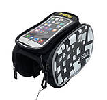 Сумка на раму під смартфон із боковинками 6,0-6,5 BAO-003 біла, фото 4