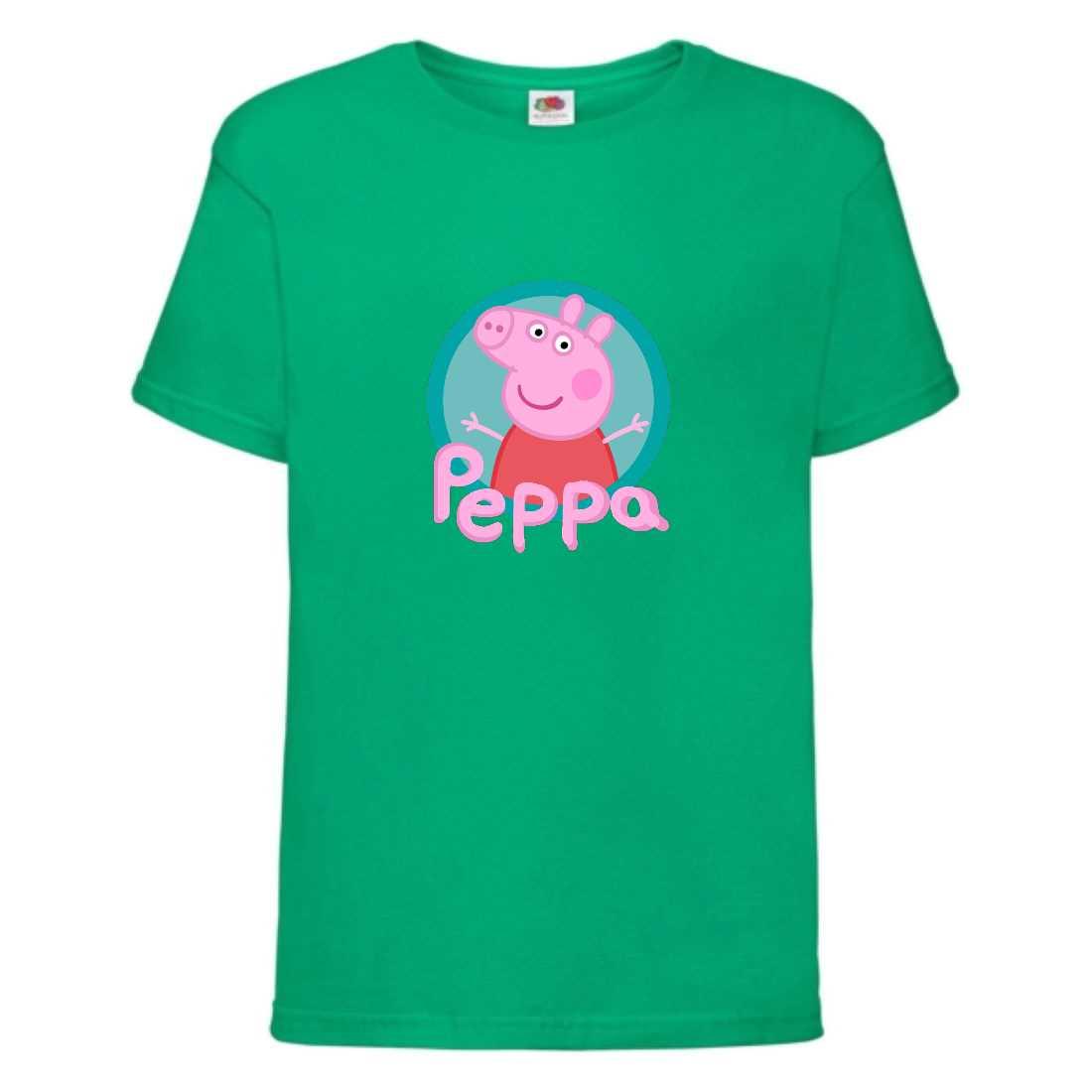 Футболка Свінка Пеппа 001 (PIG-001 grn) зелена 104-11628-140-152-164 розмір, фото 1